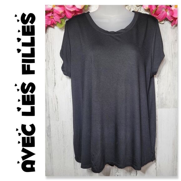 NWT Avec Les Filles Black Blouse - Picture 1 of 9